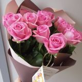 Букет из 15 розовых роз 201