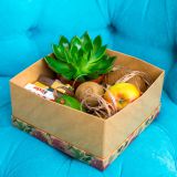 Подарочная коробка с цветами, фруктами и шоколадом 403
