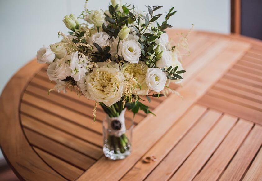 Свадебный букет невесты с пионовидной розой — 702