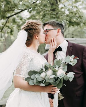 Свадебный букет невесты с пионовидной розой — 716