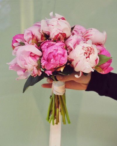 Свадебный букет невесты из розовых пионов — 727
