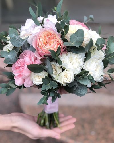 Свадебный букет невесты с пионовидной розой — 733