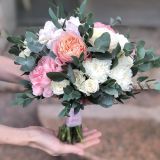 Свадебный букет невесты с пионовидной розой — 733