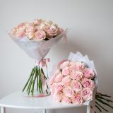 Букет из 21 розовой розы 330