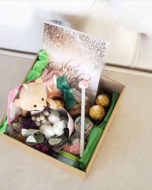 Подарочный набор с игрушкой, букетиком, сладостями «Медвежонок Тедди» 490