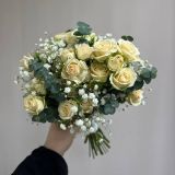 Свадебный букет невесты в персиковой гамме -706