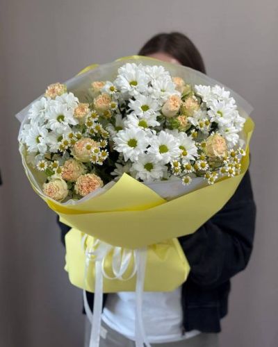 Букет с ромашками- 474