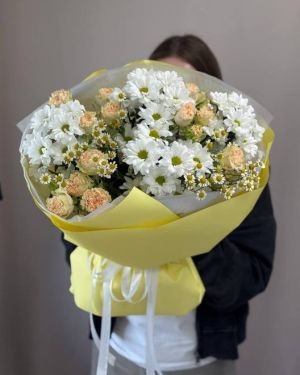 Букет с ромашками- 474