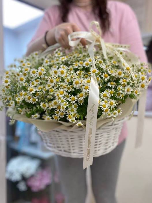 Корзина с ромашками 422