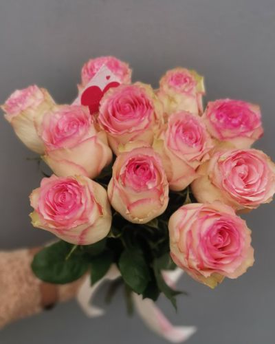 Букет из 11 розовых роз-1081