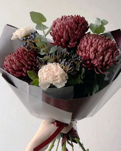 Букет их хризантем бигуди -1119