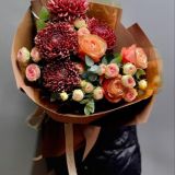 Букет из хризантем и роз-1090