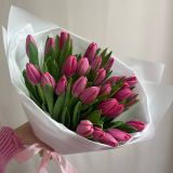 Букет из 33 розовых тюльпанов — 1057