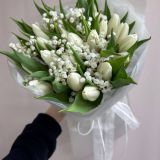 Букет из тюльпанов и гипсофилы - 1055