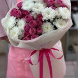 Букет сборный из пионовидной розы 065