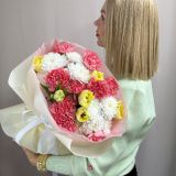 Букет букет из тюльпанов и хризантем -1201