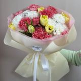 Букет букет из тюльпанов и хризантем -1201