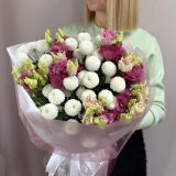 Букет букет из эустомы и хризантем -1200