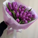 Букет из 29 фиолетовых тюльпанов 243