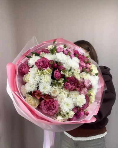 Букет дофаминовый из пионовидных роз  — 515